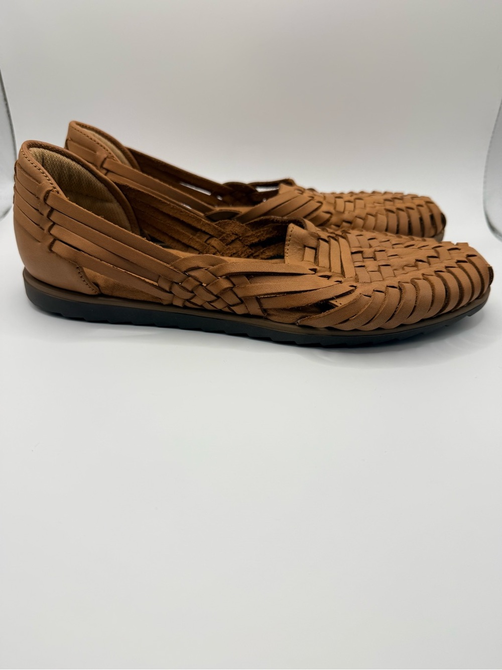 EUROSOFT by Sofft Ranie Slip On Tan Leather Hurache Flats Women’s Size 8 - Picture 5 of 9